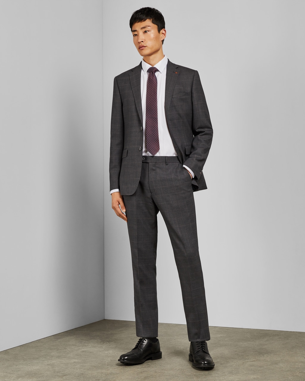 Endurance checked two-piece - Grey | Clothing | Ted Baker ROW