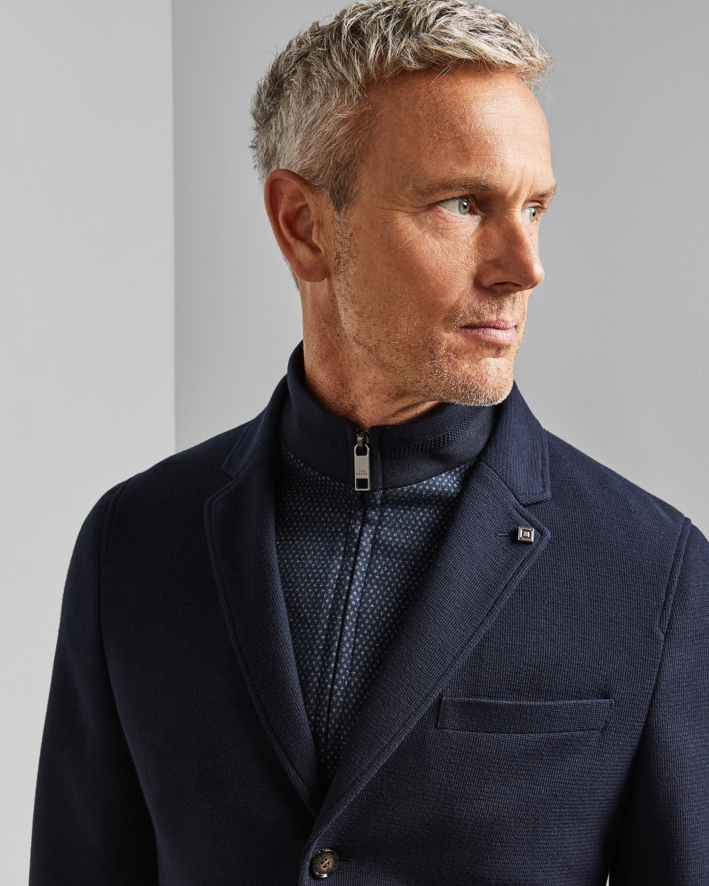 Tall jersey jacket with inner - Navy | Jackets and Coats | Ted Baker UK