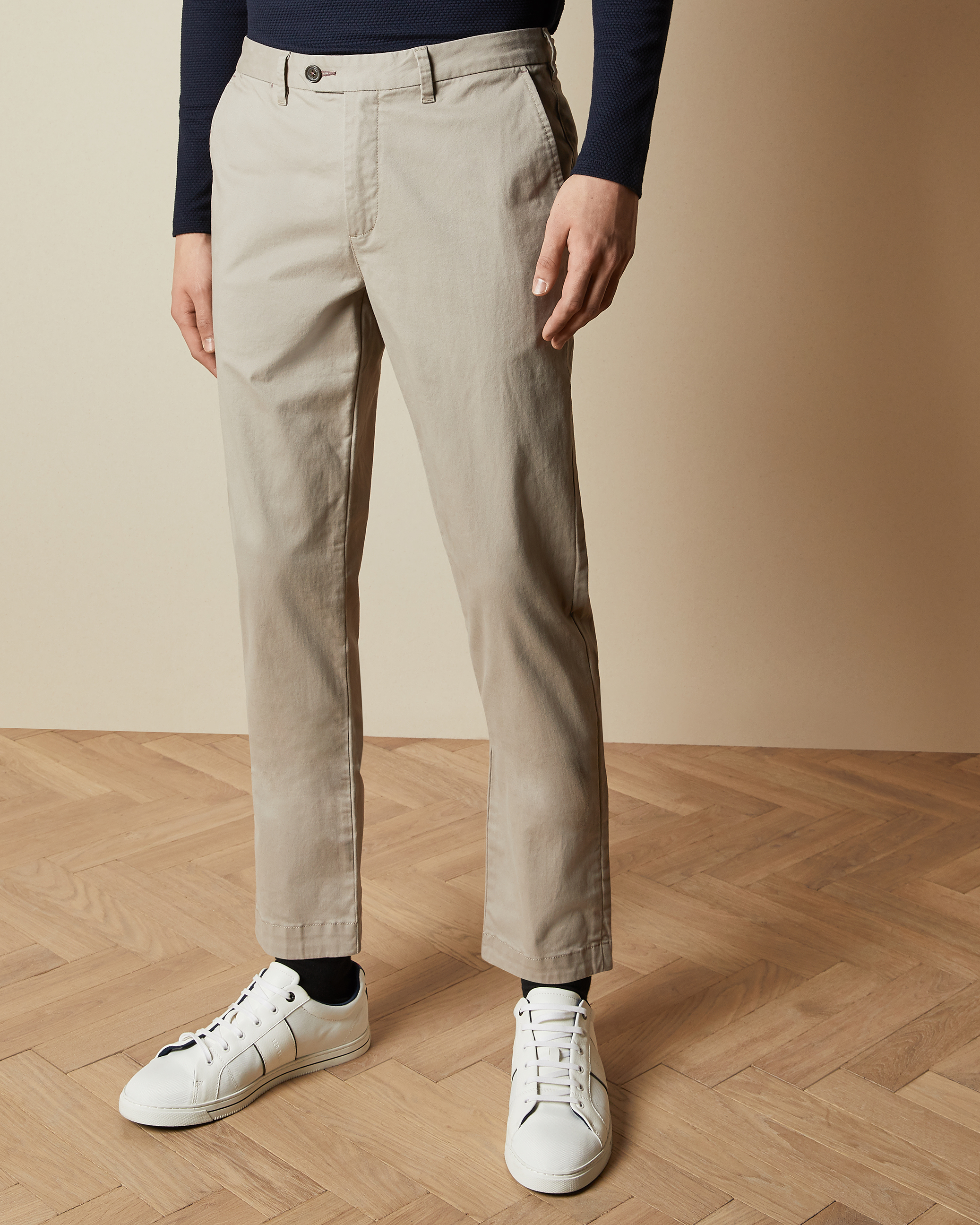 Slim fit chinos - STONE | Trousers 