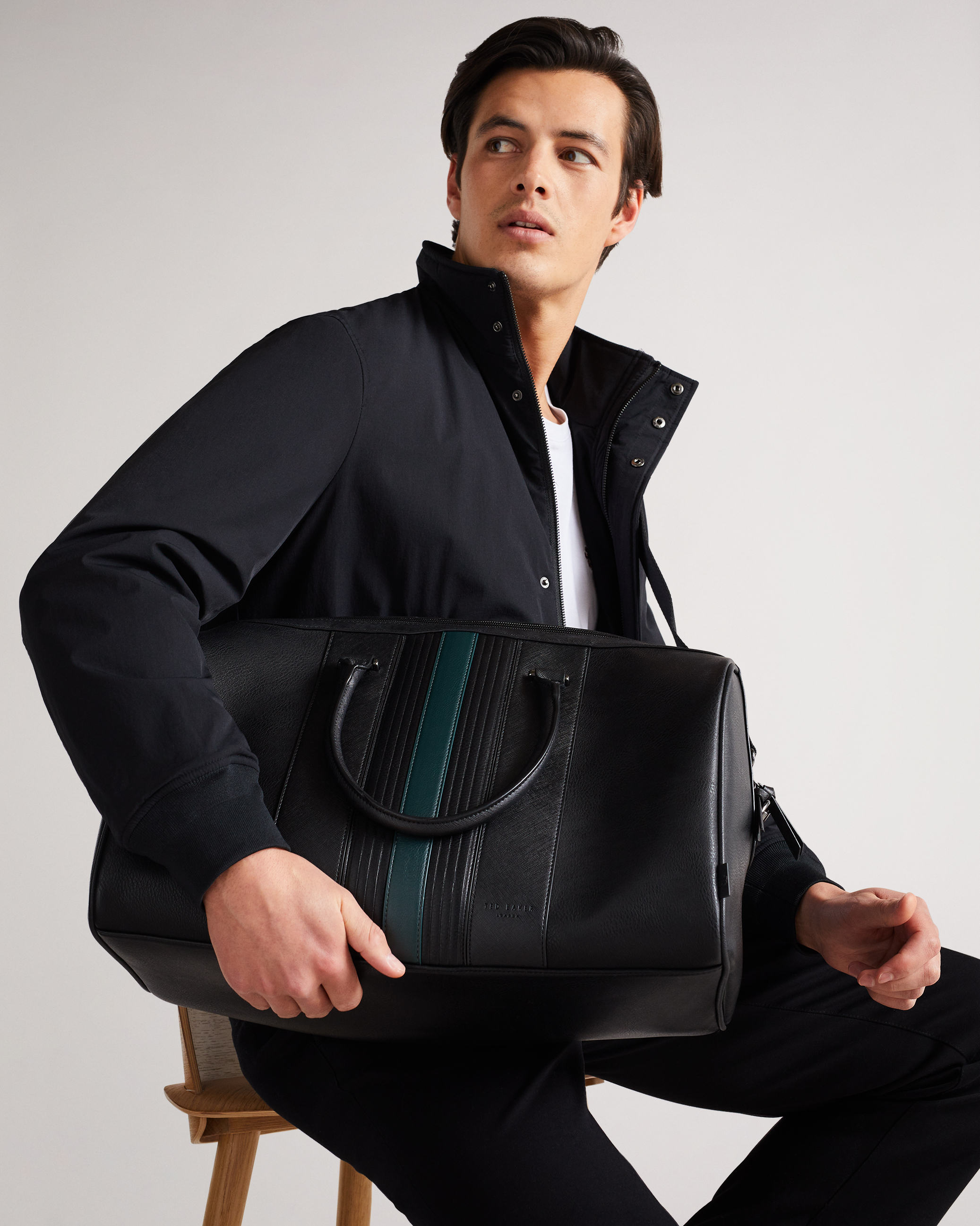 Ted Baker Saffiano Leather Holdall in Black for Men Mens Bags Duffel bags and weekend bags 
