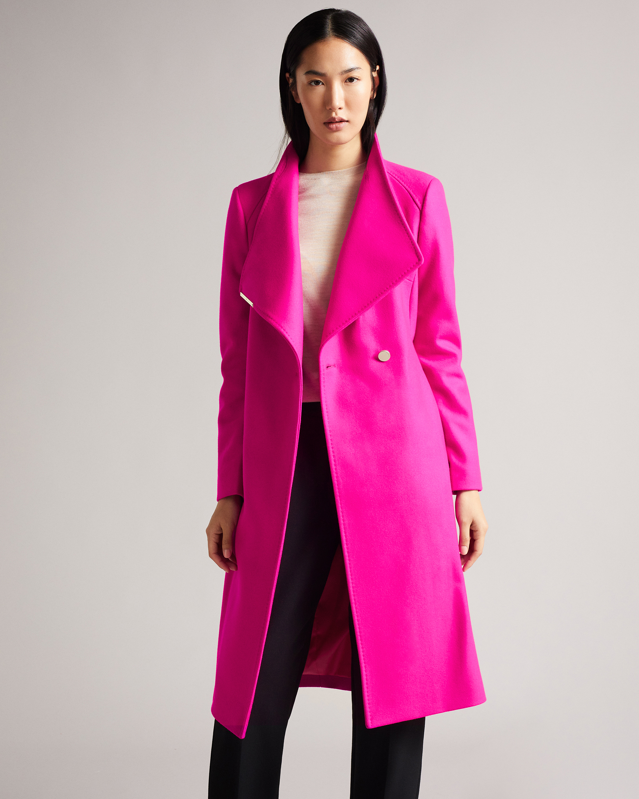 pustes op tyveri maternal Wool wrap coat - Bright Pink | Jackets & Coats | Ted Baker