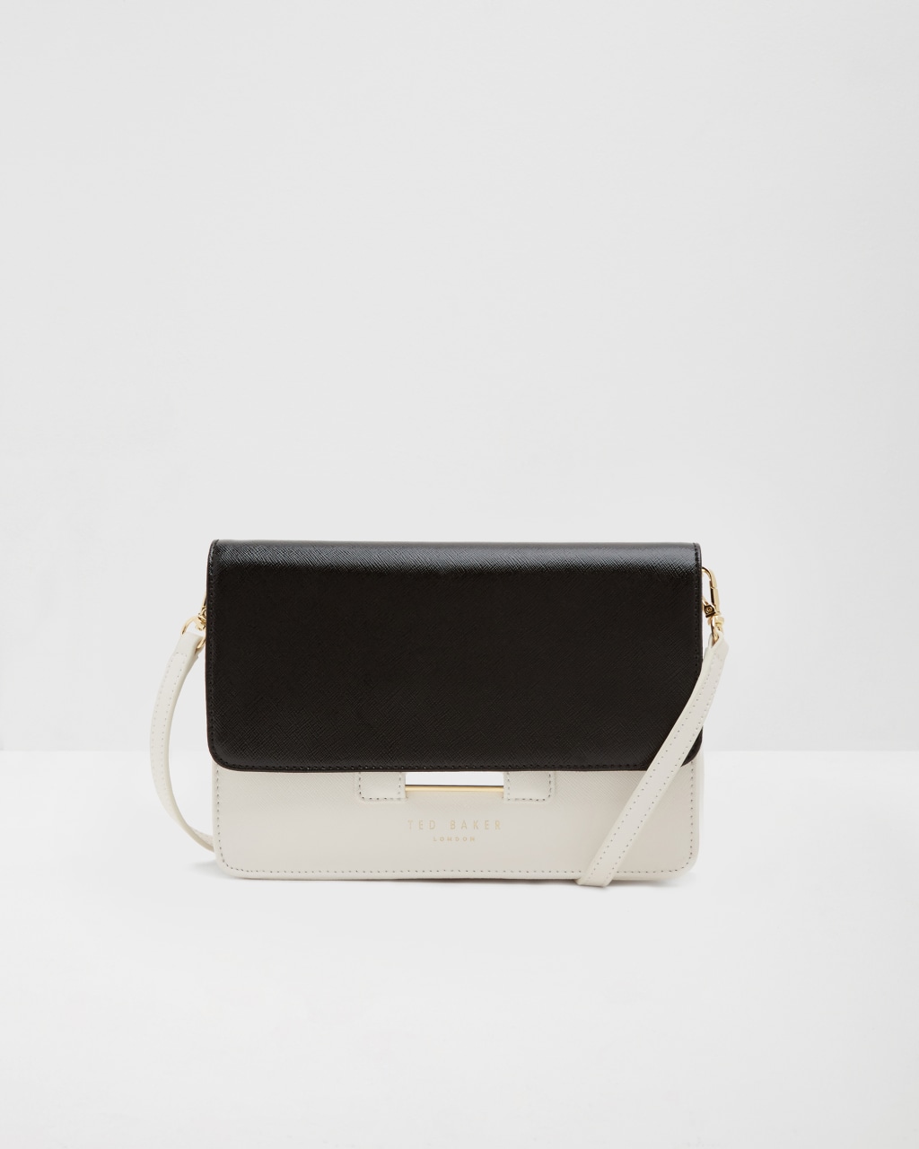 Crosshatch leather cross body bag - Jet | Bags | Ted Baker