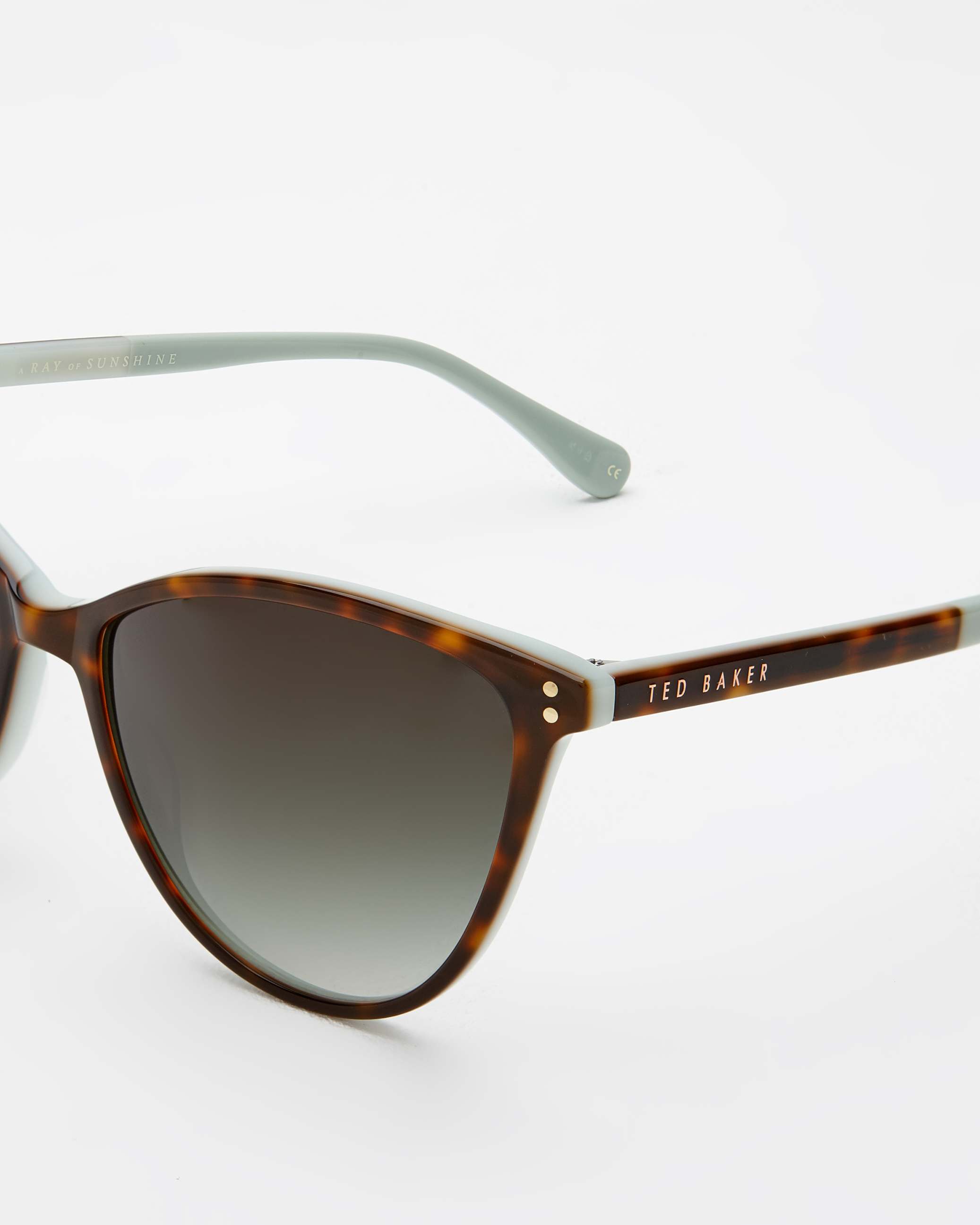 Contrast cat eye sunglasses - Mint 
