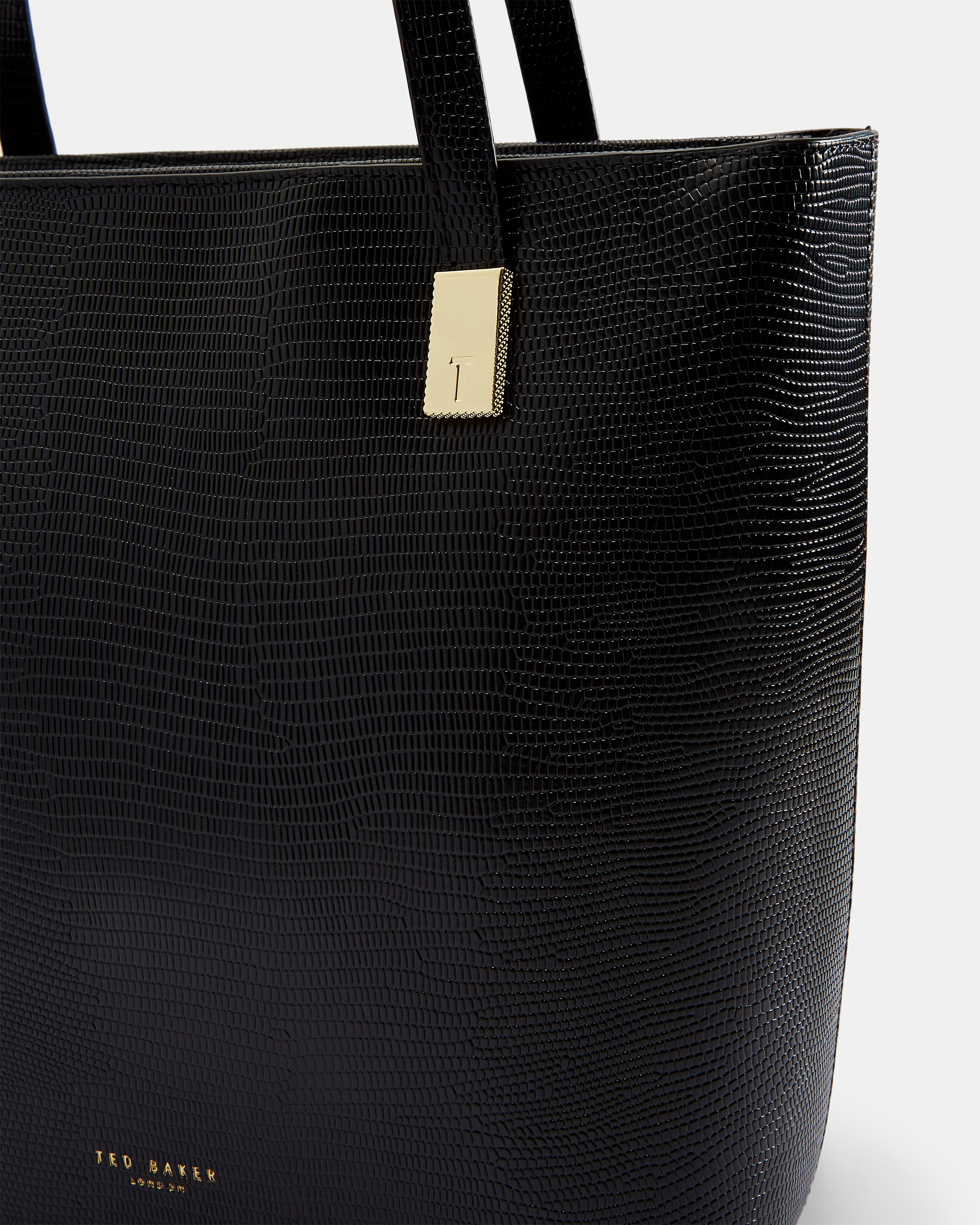 Leather zip shopper bag - Black | Outlet | Ted Baker ROW
