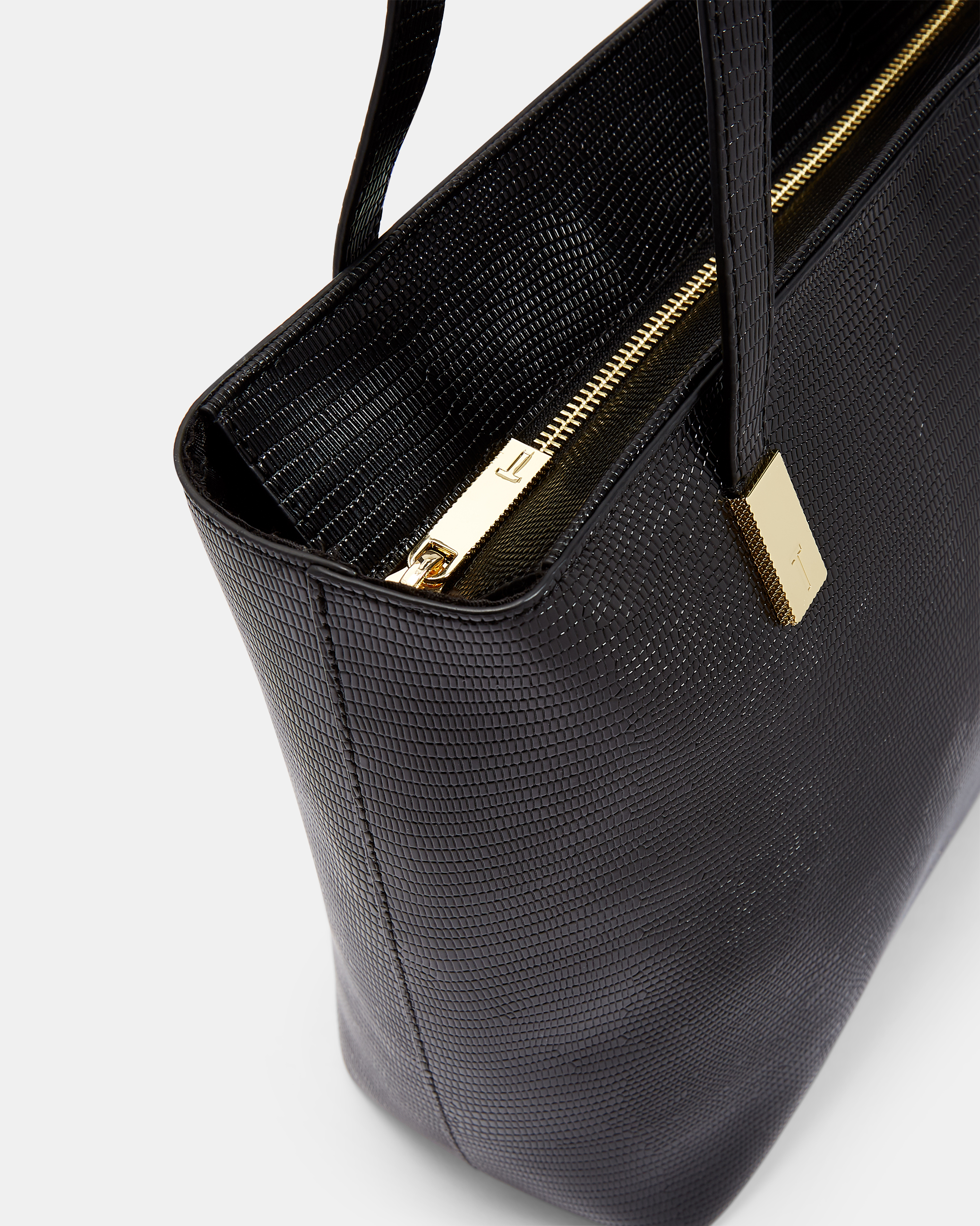 Leather zip shopper bag - Black | Outlet | Ted Baker ROW