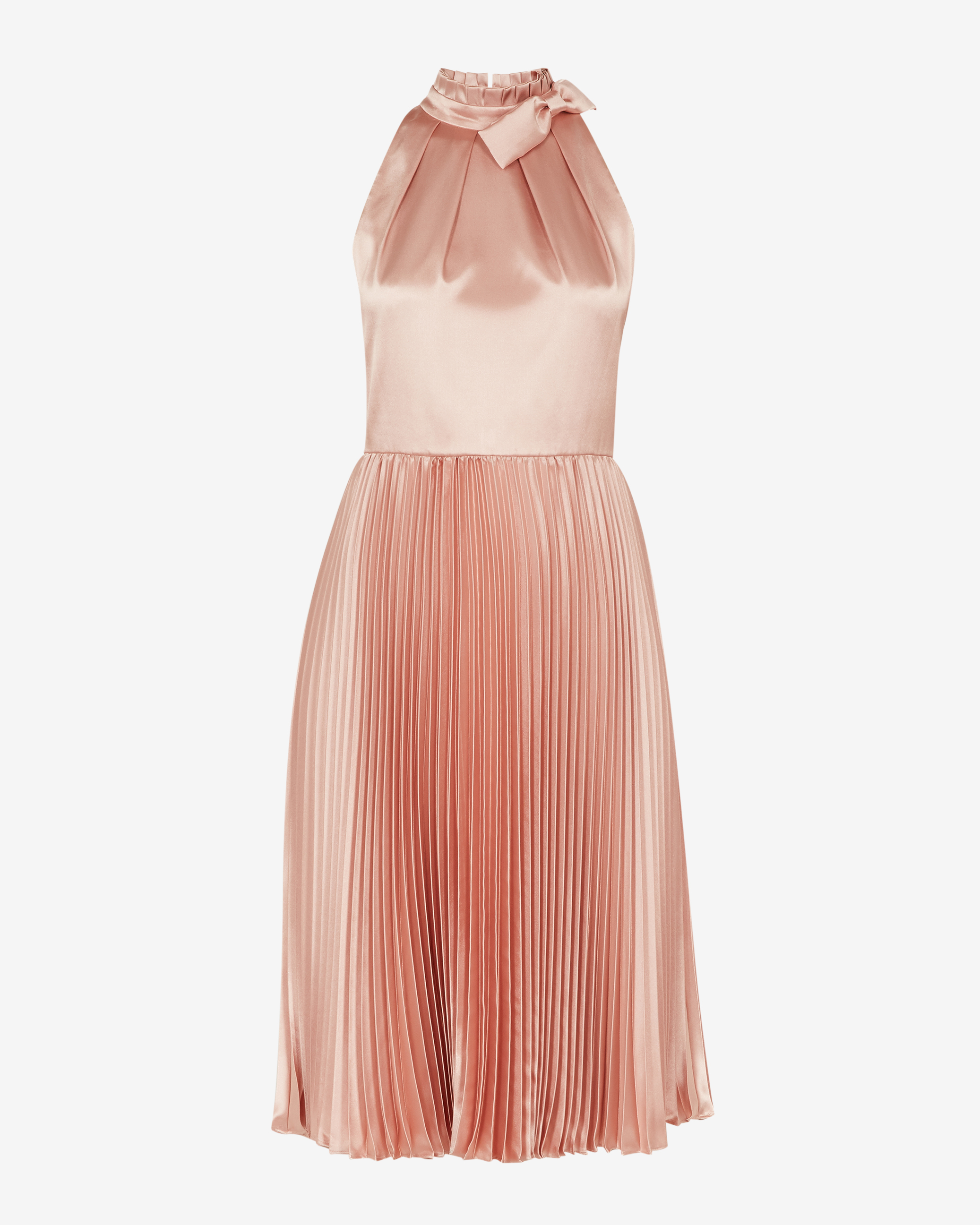 ted baker rose gold pleated dress