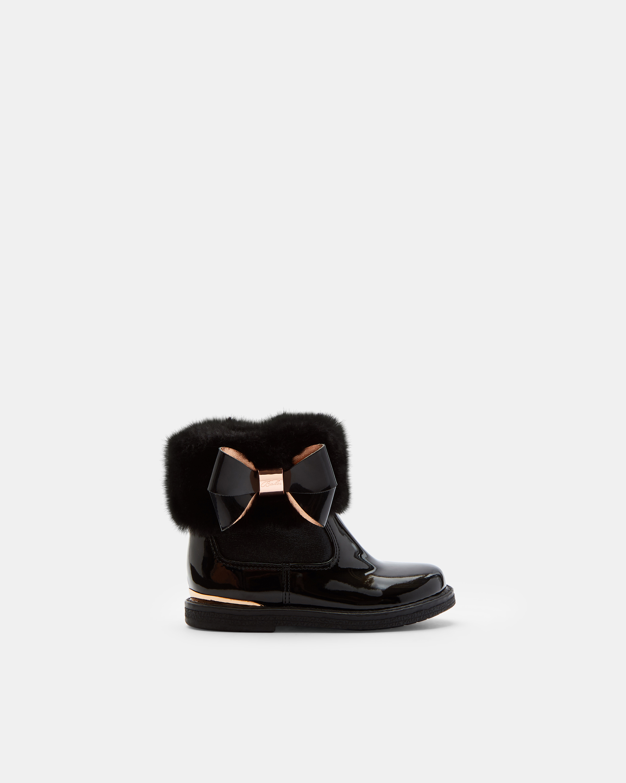 Faux fur cuff boots - Black | Girls 