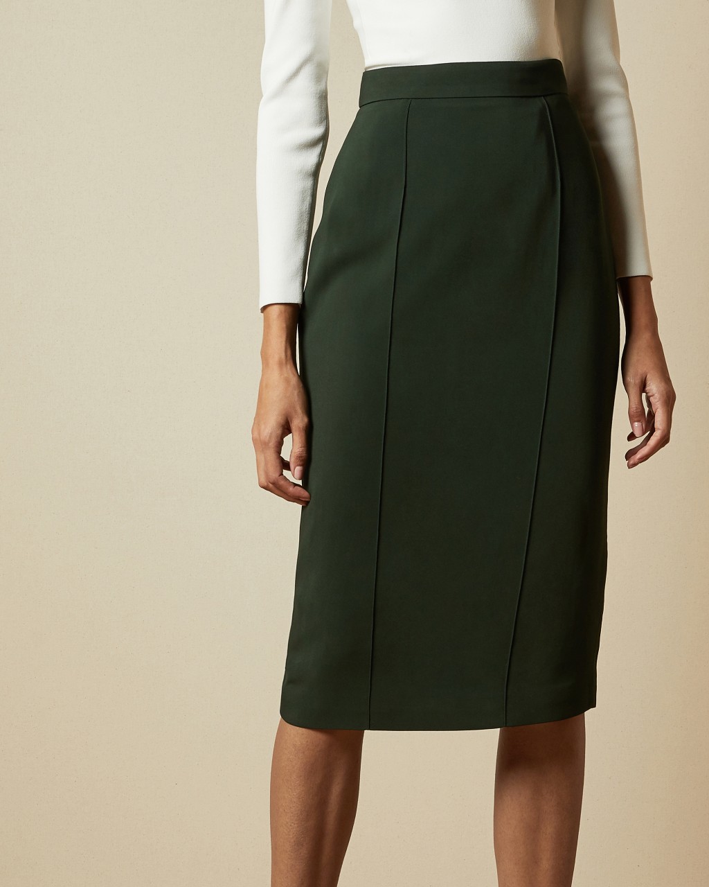 green pencil skirt