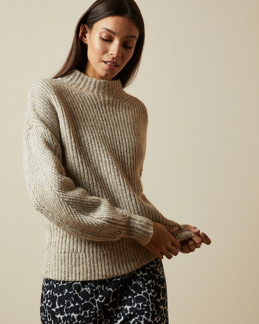 Chunky knit jumper - Tan | Sweaters | Ted Baker