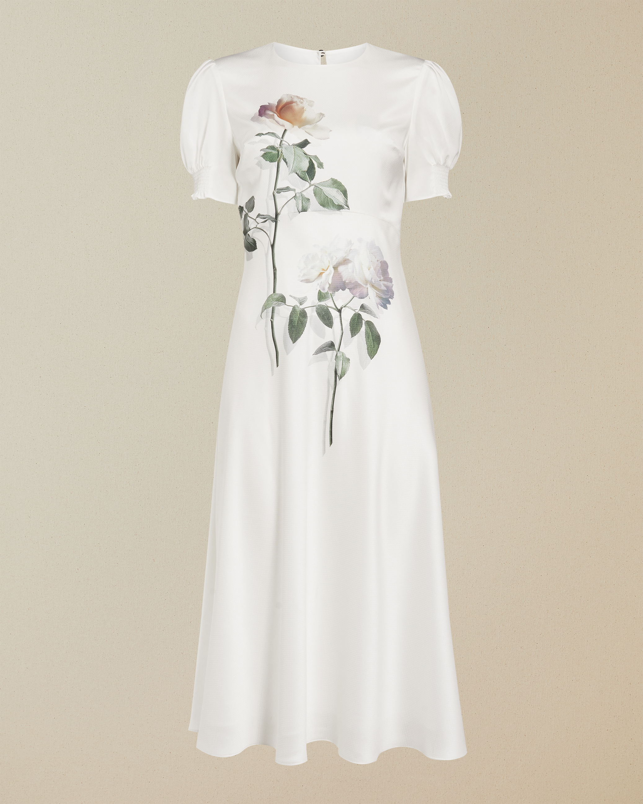 Bouquet bias cut tea dress - Ivory 