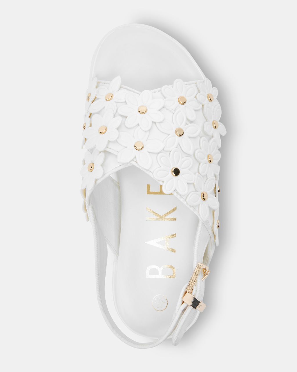Ted Baker Girls' Studded Flower Sandals In White, Jassmoo