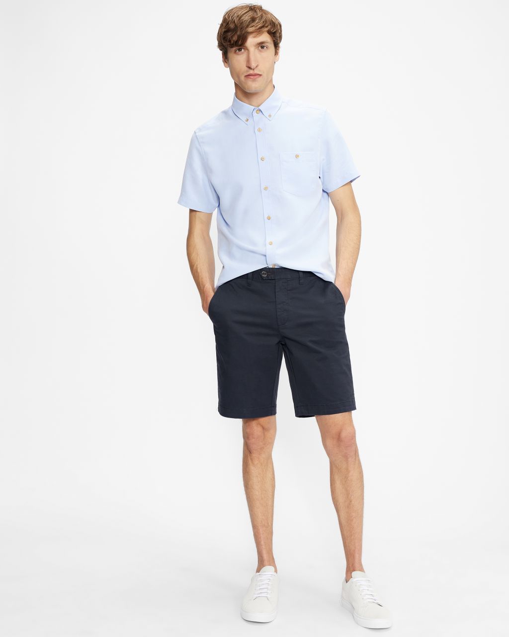 Ted Baker Men's Cotton Chino Shorts in Navy, Buenose