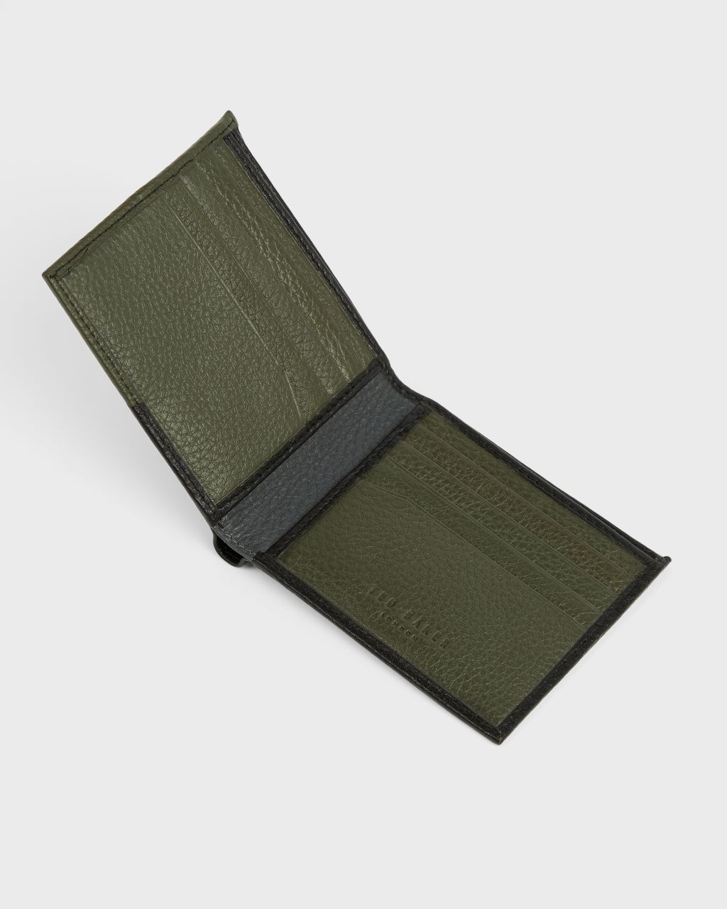 Colour Block Leather Bifold Wallet