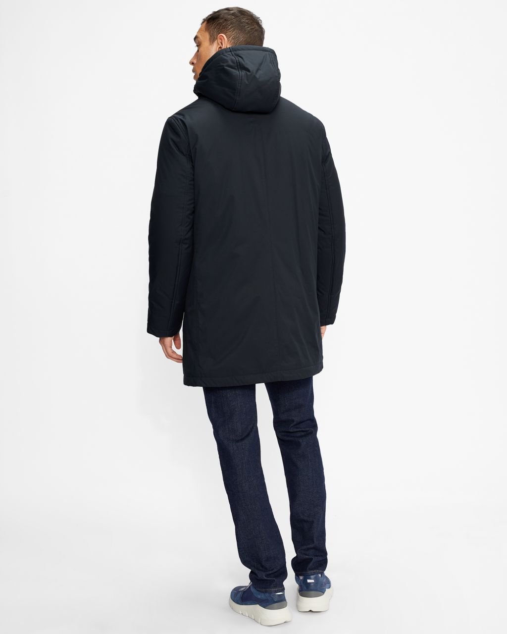 Ted Baker Wadded Coat With Removable Hood in Navy HELVEL, Men's 