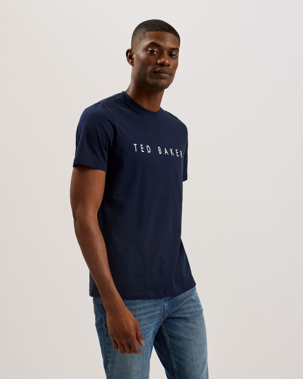 Ted Baker Men's SS Branded T-Shirt in Navy, Broni, Cotton