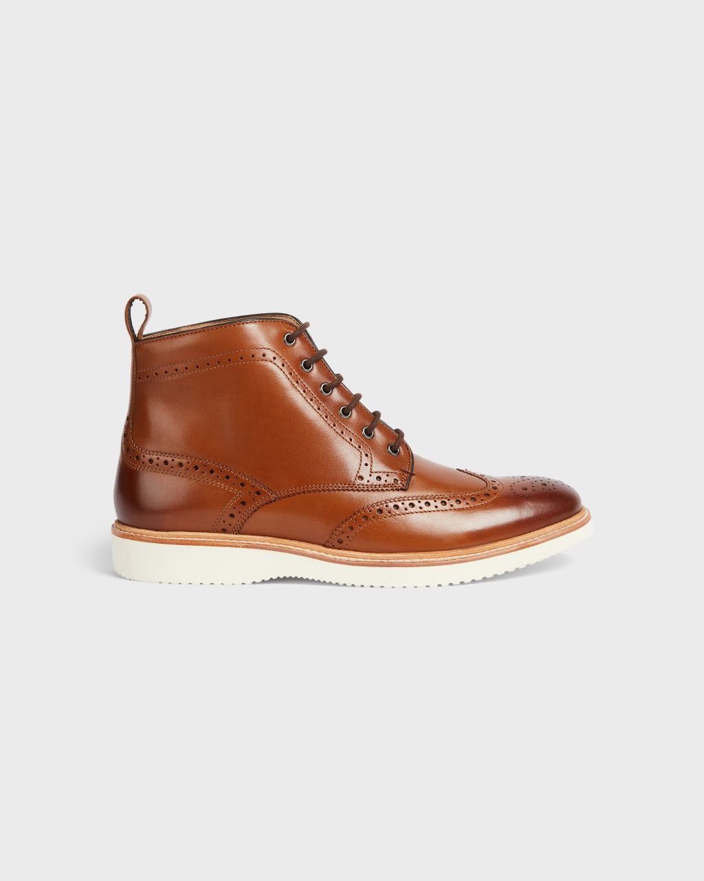Lace-up Leather Brogue Boots