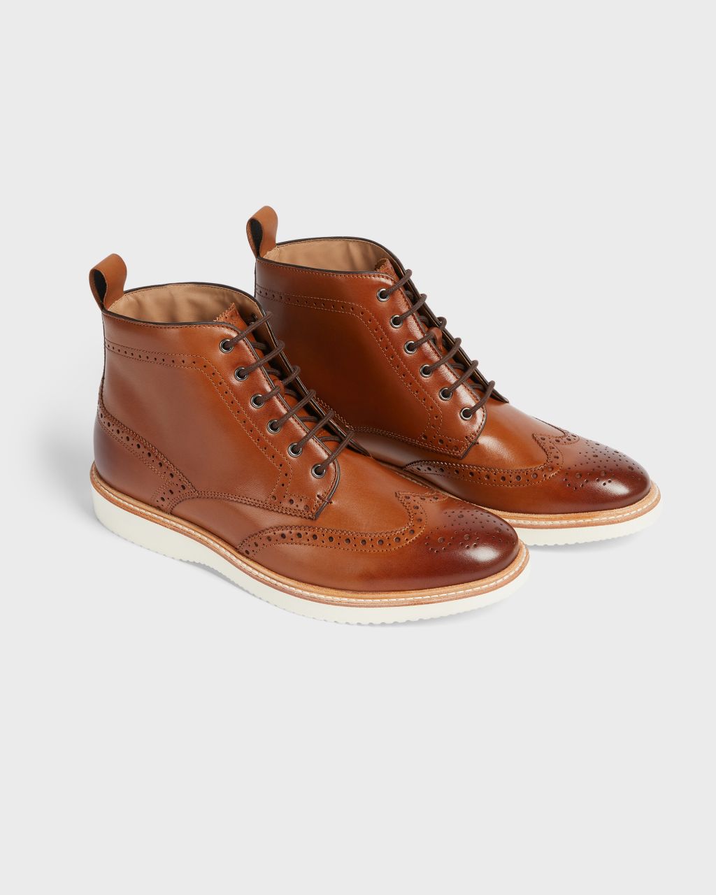 Lace-up Leather Brogue Boots
