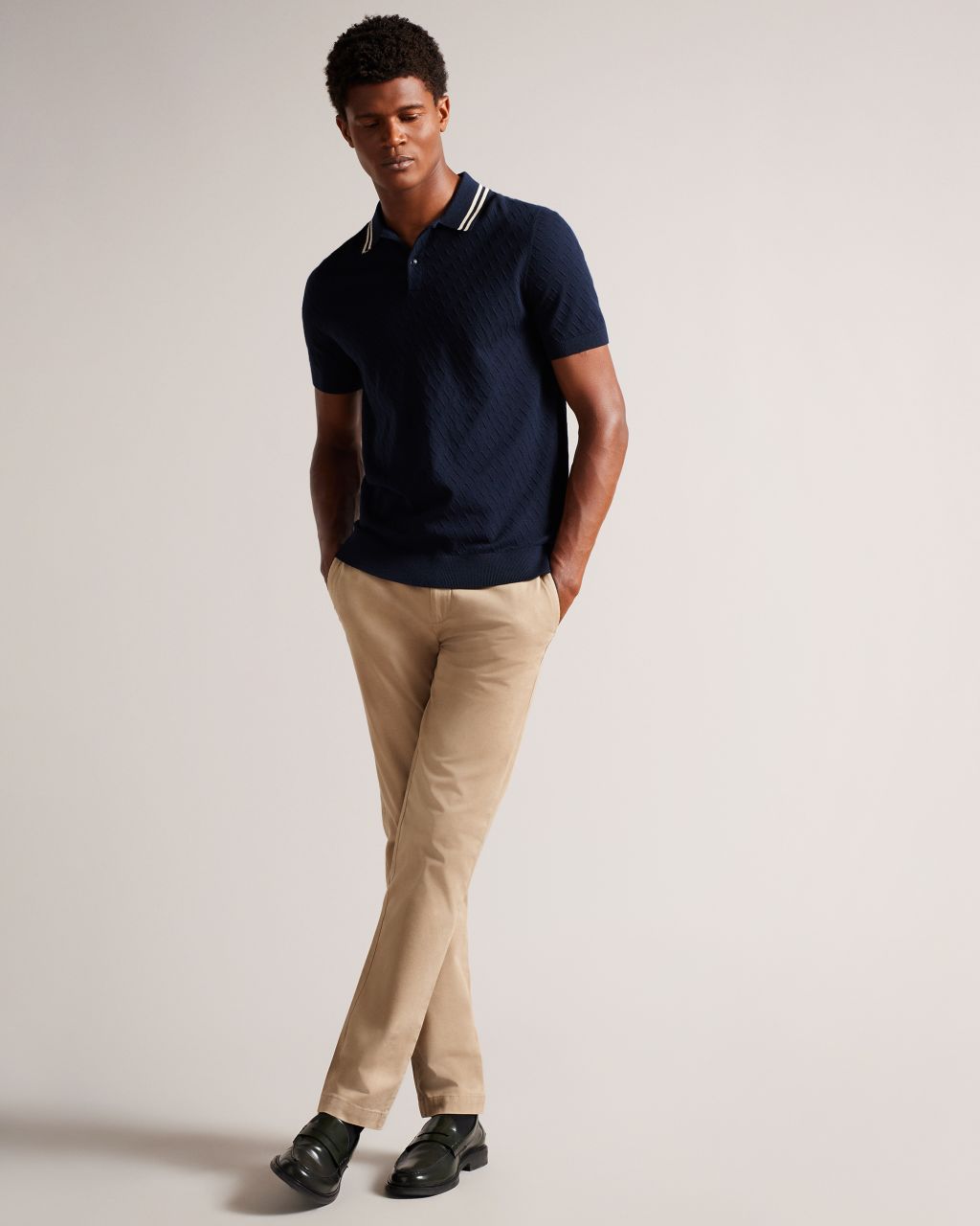 Ted Baker Men's Slim Chinos in Stone, Genay, Cotton