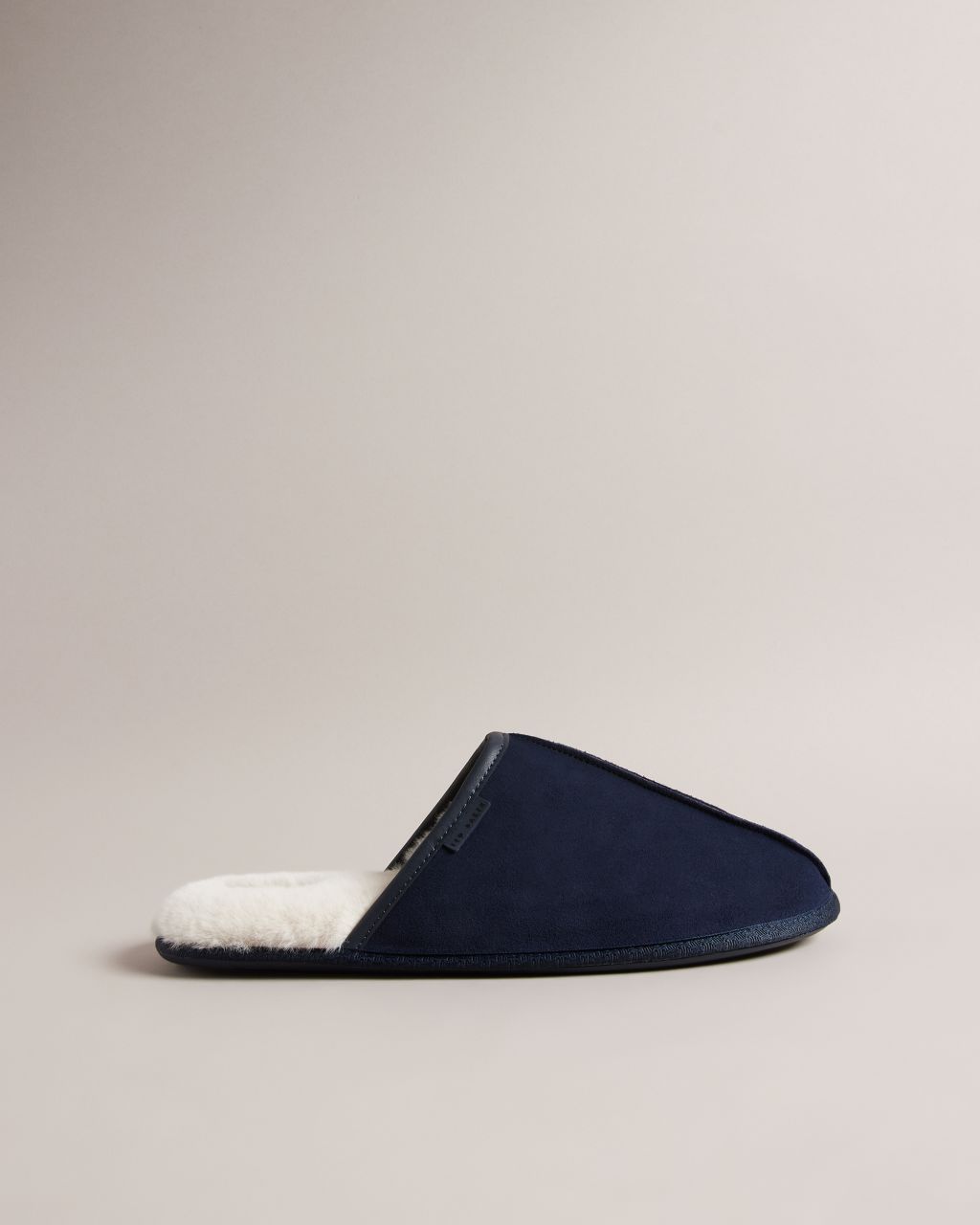 men's suede mule slipper in blue, peterr, leather