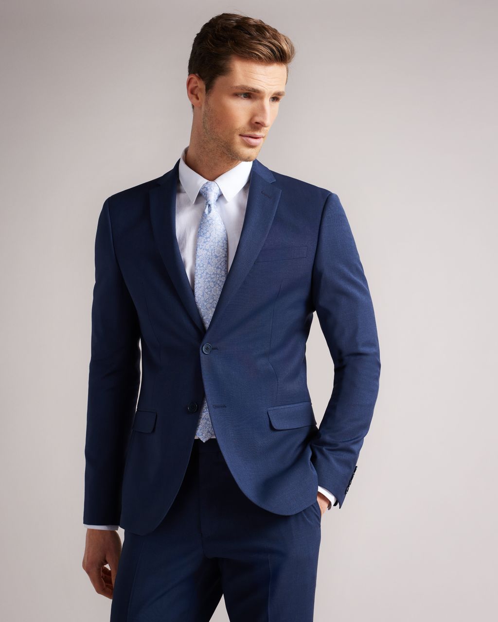 Ted Baker Men's Slim Fit Plain Suit Jacket in Dark Blue, Sinjjs