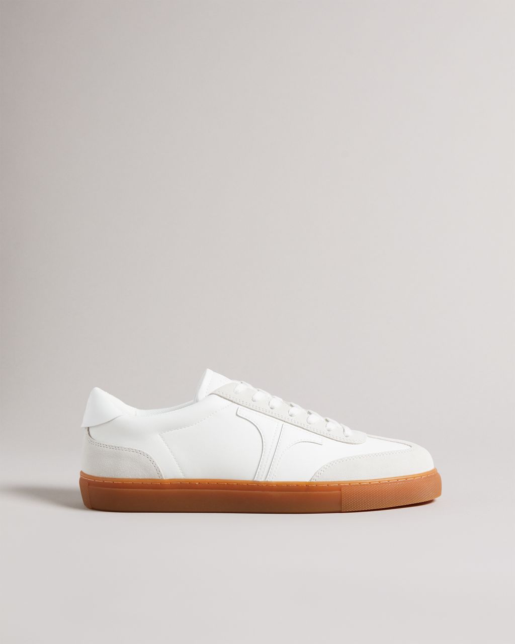 Ted Baker Men's Retro Suede Leather Mix Trainers In White, Robbert