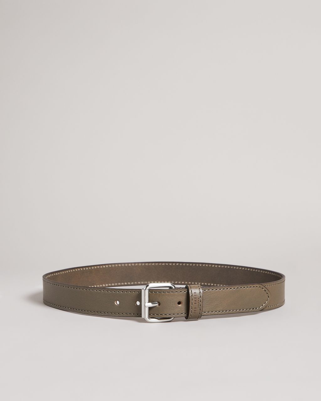 Ted Baker Men's Stitched Leather Belt in Gray, Turnr