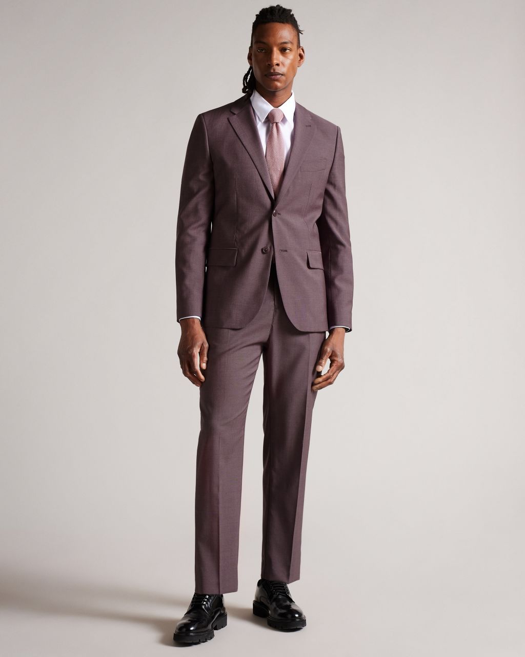 Ted Baker Men's Mohair Look Trousers in Pink, Aller, Wool