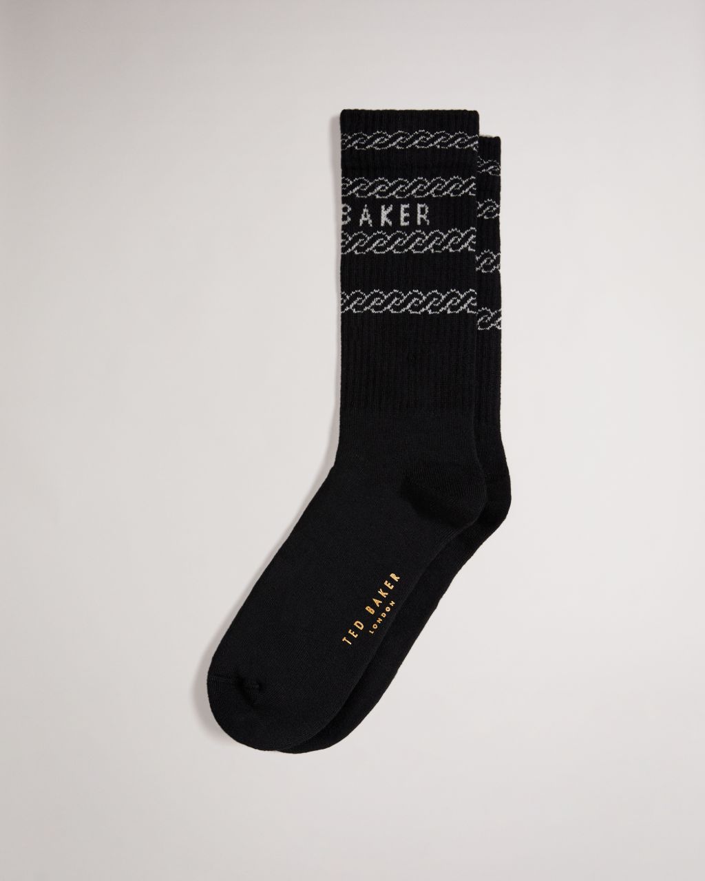 Men's Branded Chain Socks in Black, Chains