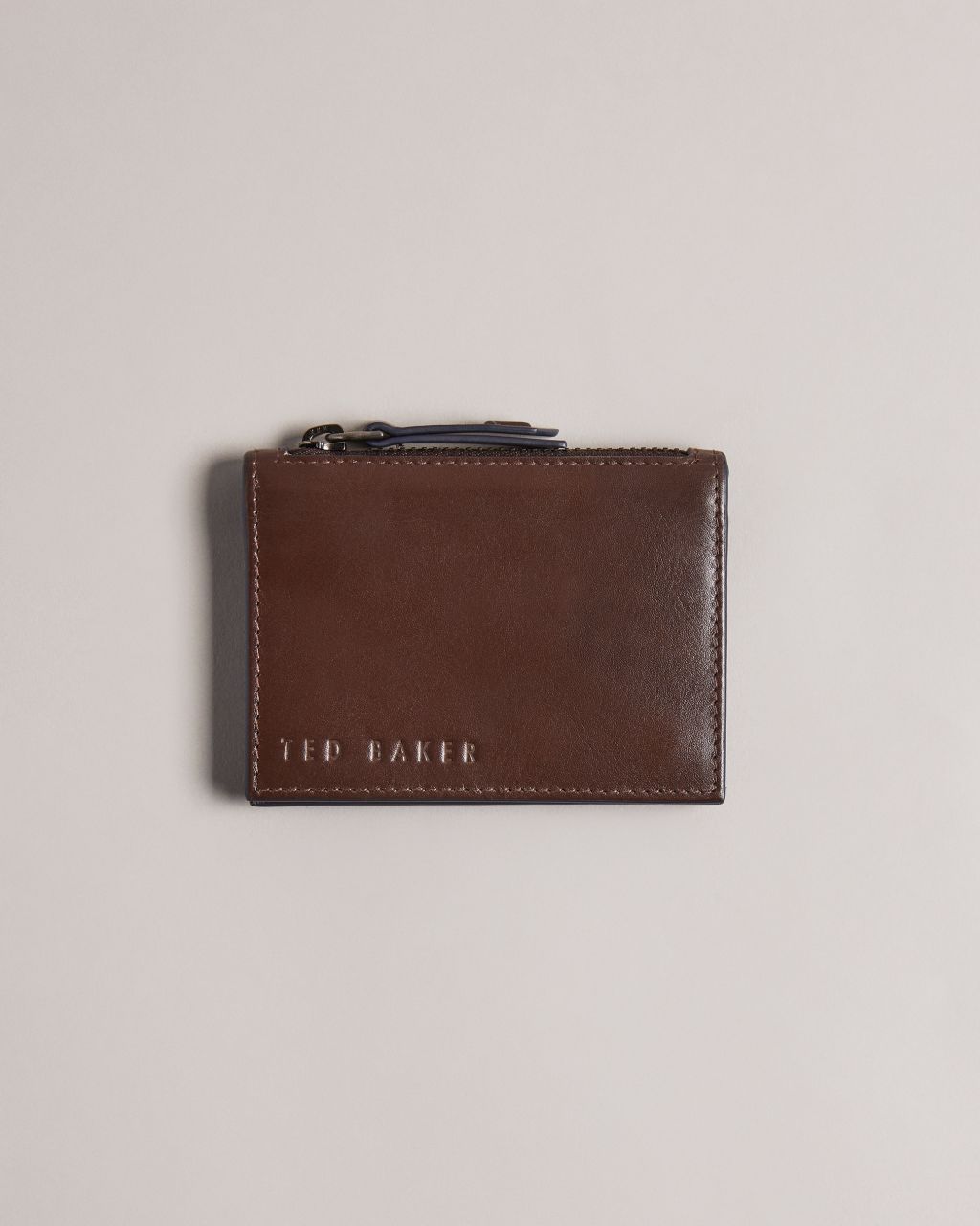 Ted Baker Men's Zipped Cardholder in Brown-Chocolate, Nator, Leather