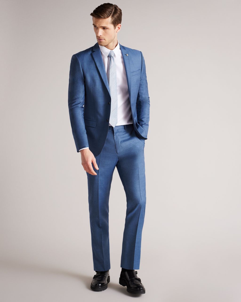 Slim Light Blue Suit Trousers