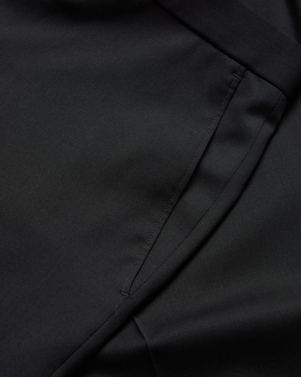 Slim Black Twill Suit Trousers