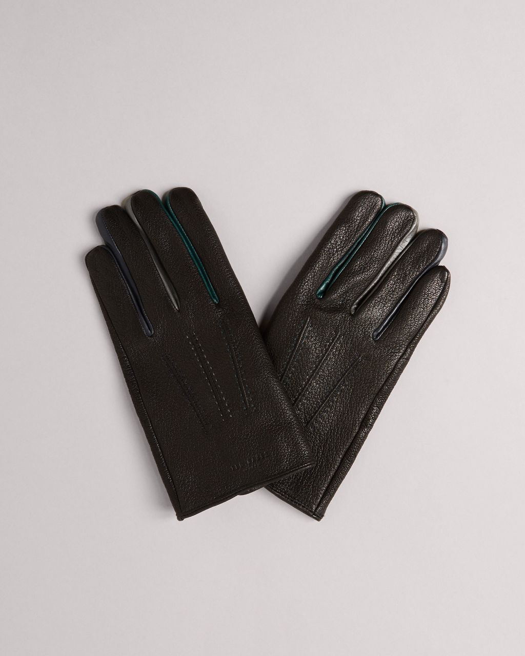 Ted Baker Men's Leather Gloves in Black, Parmed