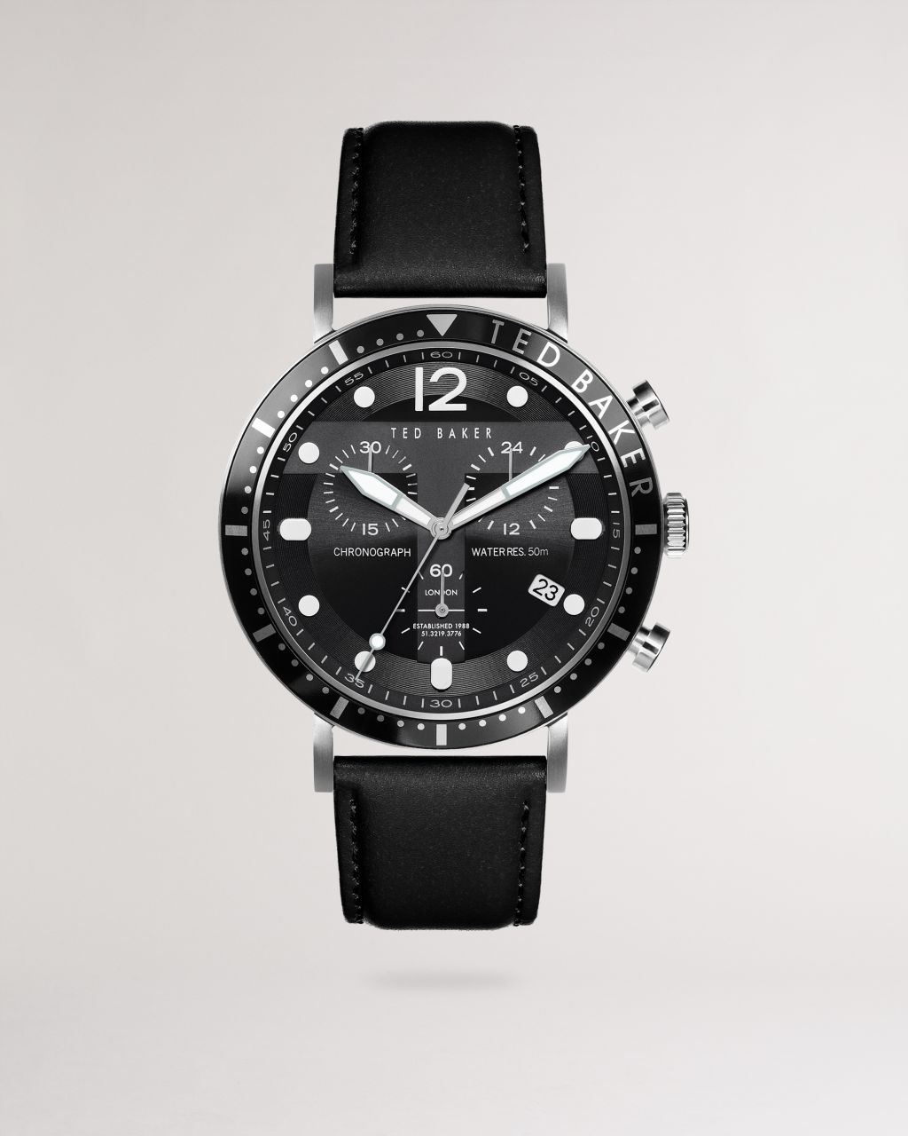 Ted Baker Men's Leather Strap Watch in Black, Timmee