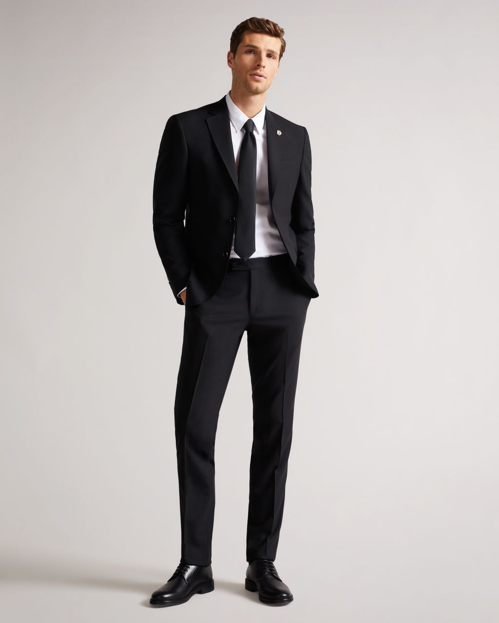 Ted Baker Men's Slim Fit Suit Trousers in Black, JVtrsbl, Wool