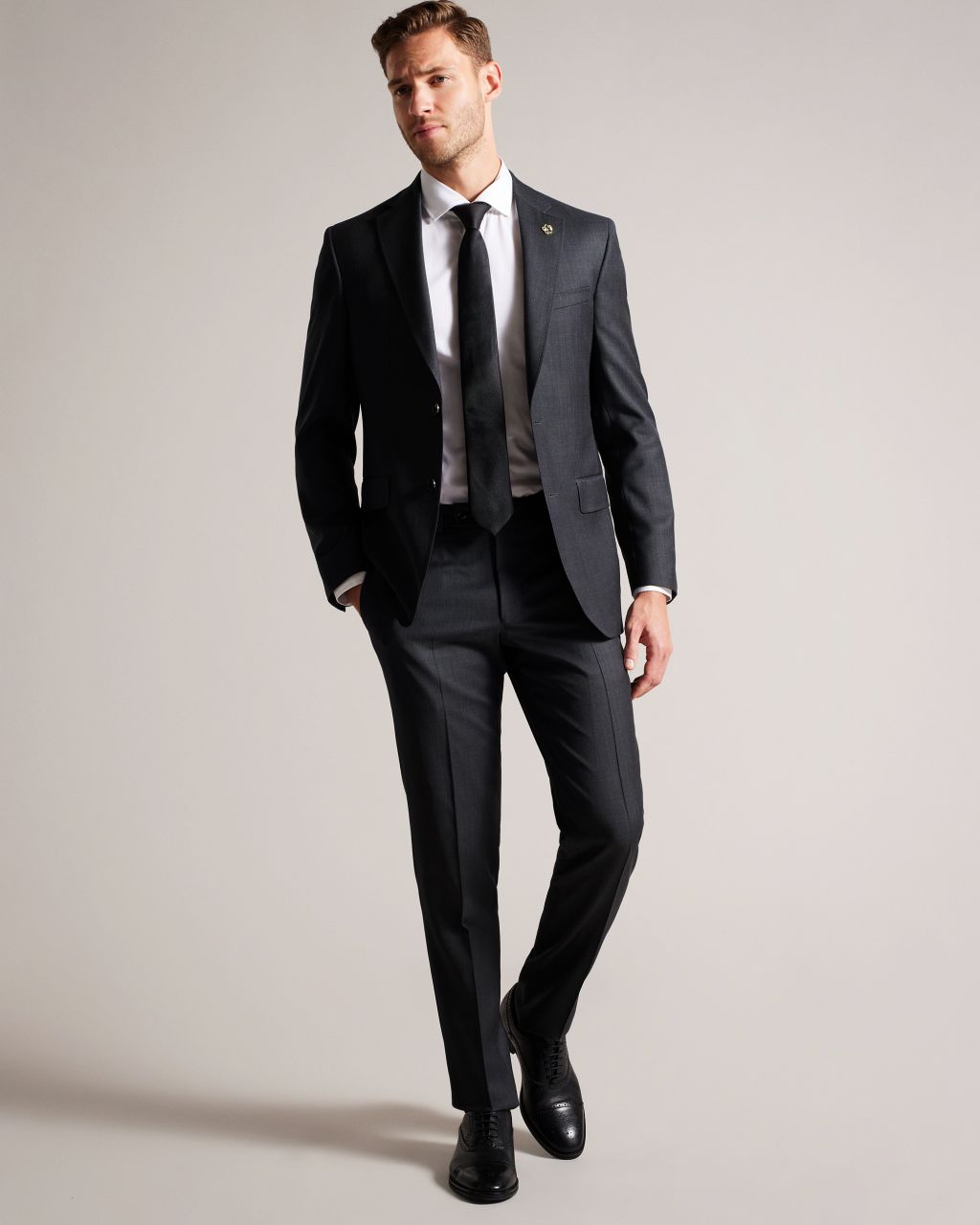 Ted Baker Men's Slim Fit Suit Trousers in Gray, JVtrsbl, Wool