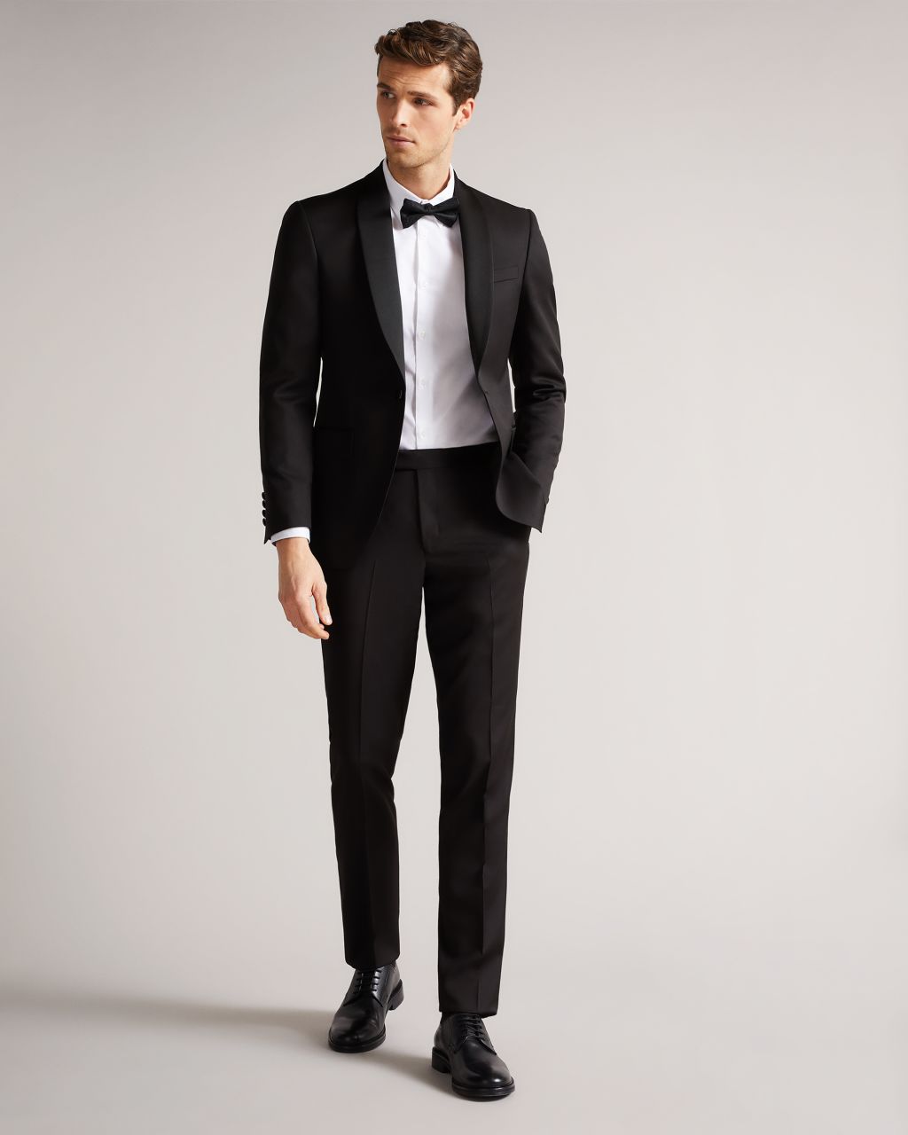 Ted Baker Men's Slim Fit Tuxedo Suit Trousers in Black, JVtuxt, Wool