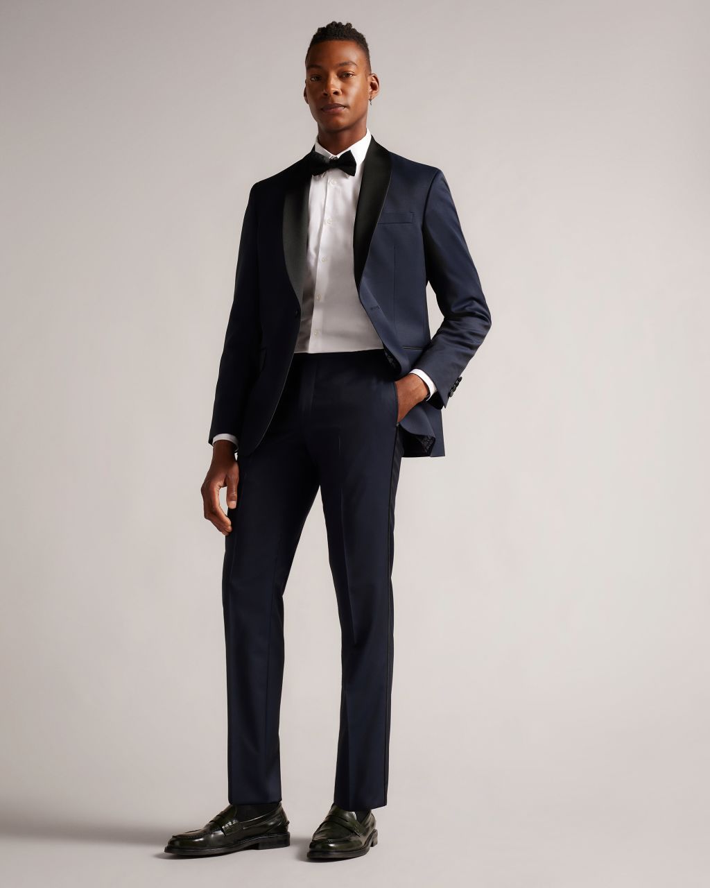 Ted Baker Men's Slim Fit Tuxedo Suit Trousers in Navy, JVtuxt, Wool