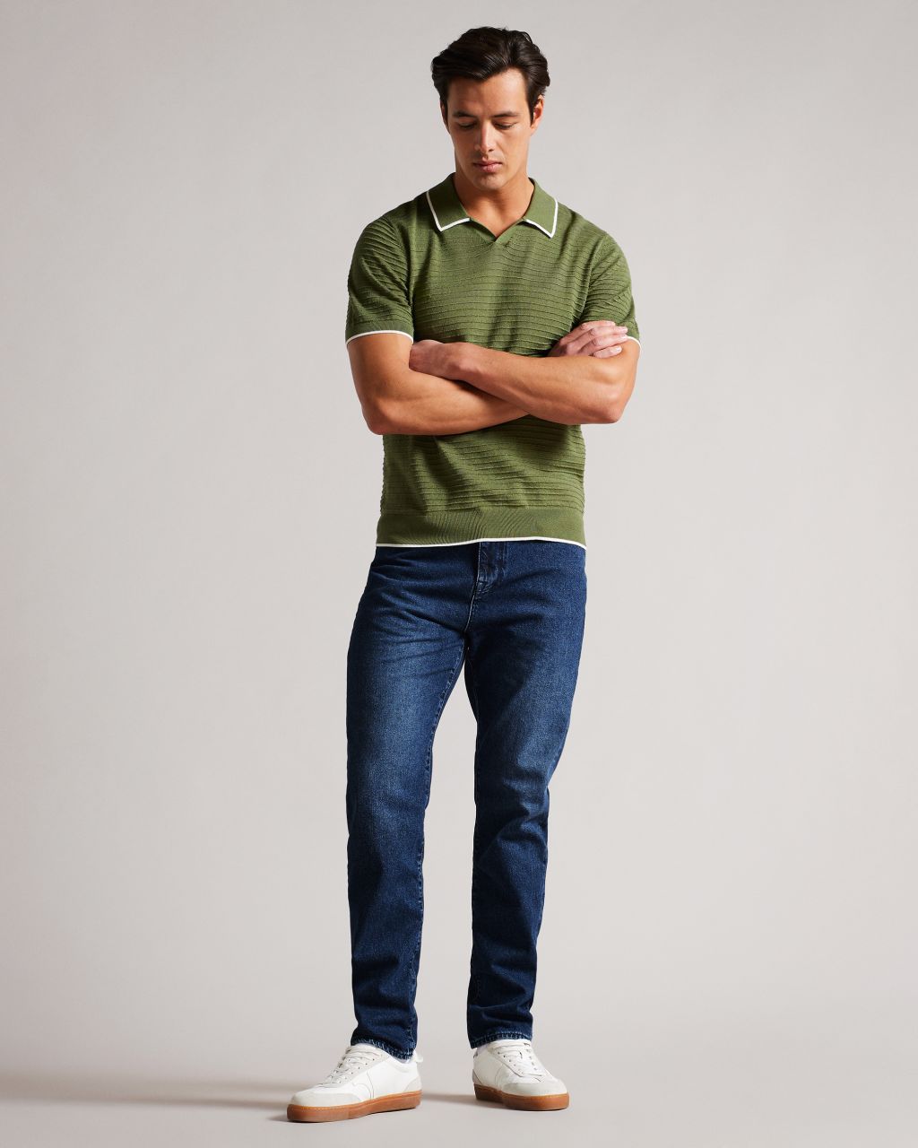 Ted Baker Men's Slim Leg Denim Jeans in Medium Blue, Strtfo, Cotton