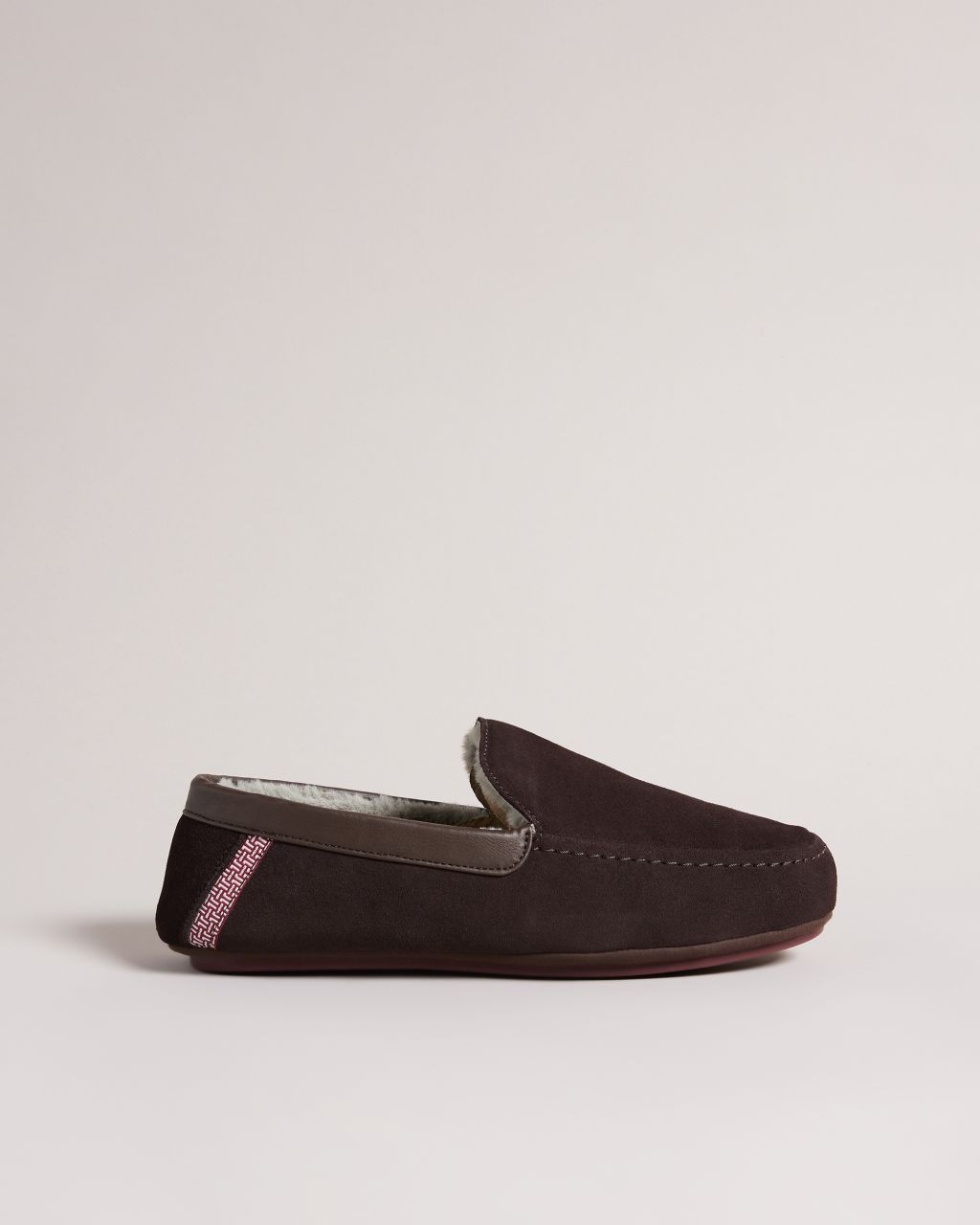 Ted Baker Men's Moccasin Slippers in Brown, Vallant, Leather