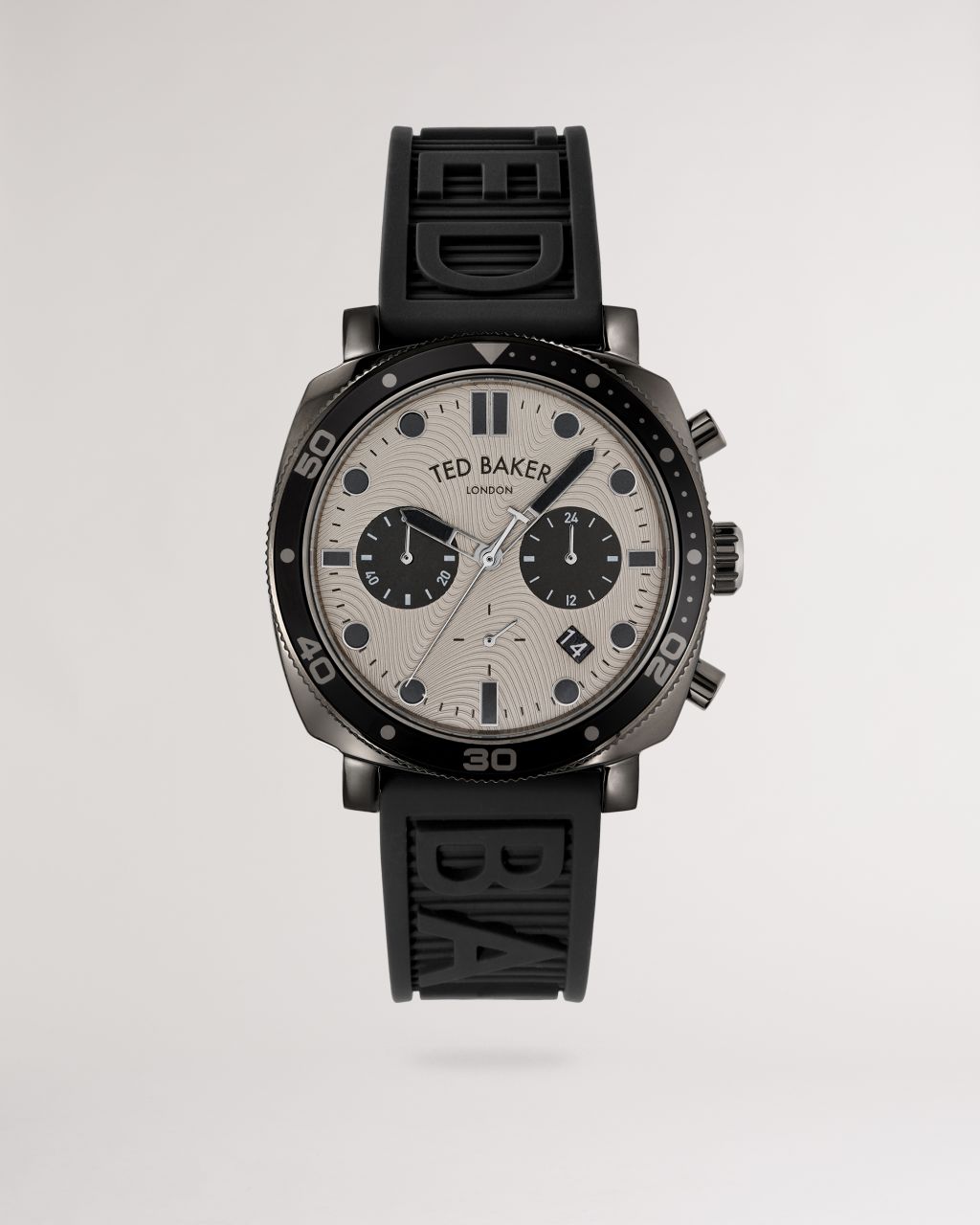 Ted Baker Men's Silicone Strap Watch in Black, Silcn