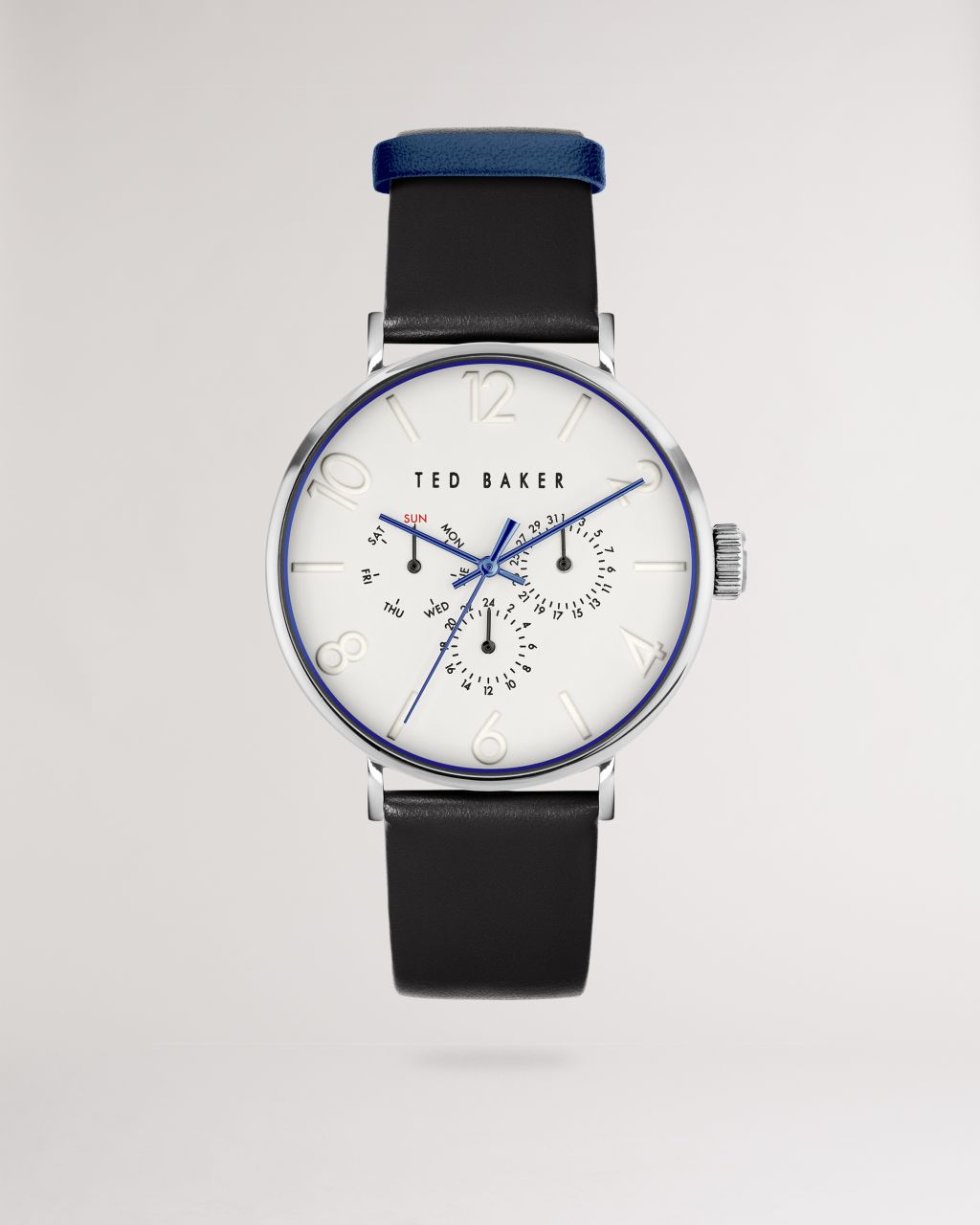 Ted Baker Men's Leather Strap Multifunction Watch in Black, Magnt