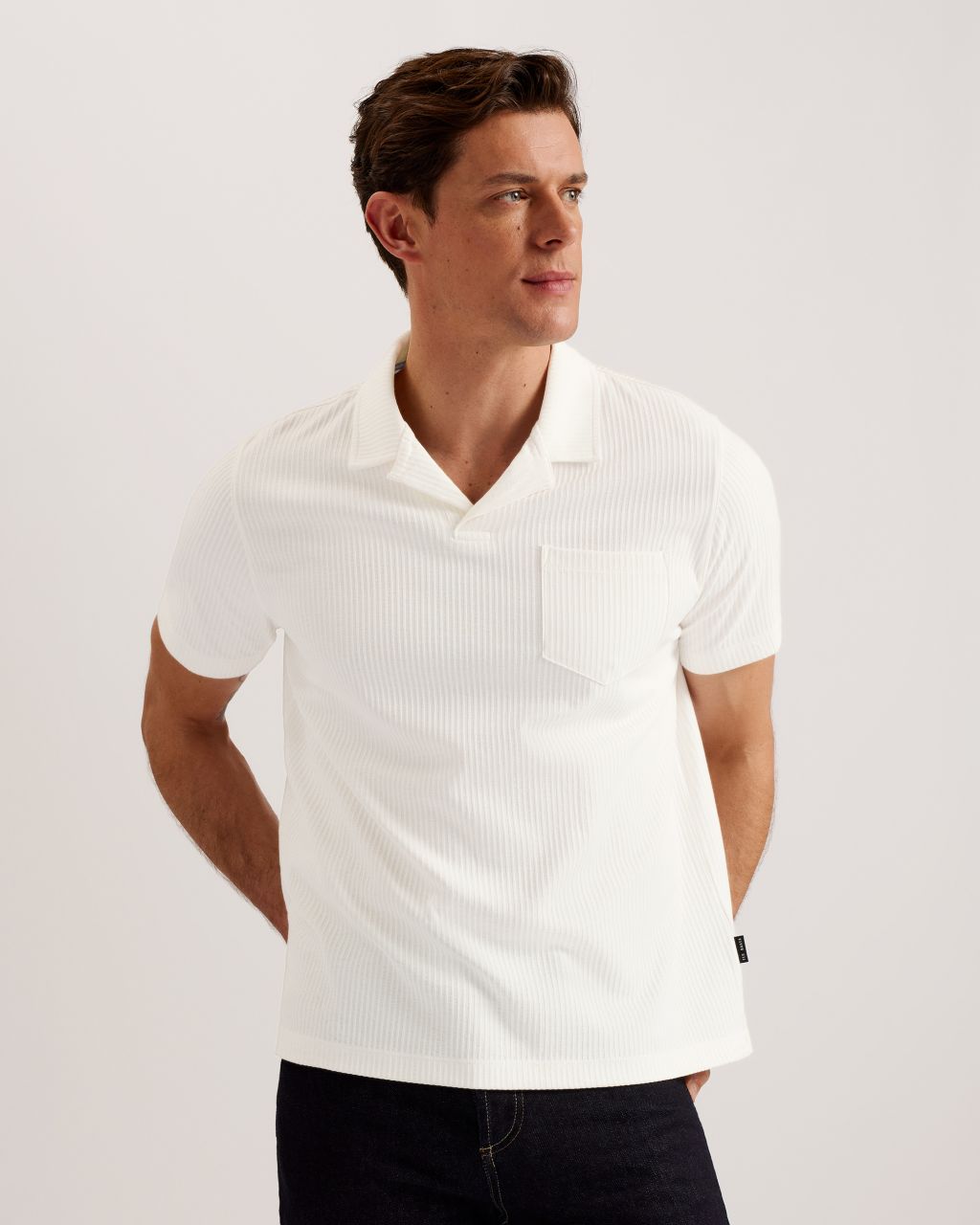 Men's Regular Fit Polo Shirt In White, Arkes, Cotton