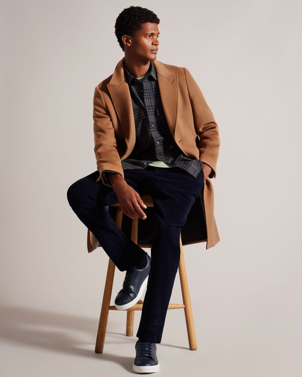 Men's Wool Blend Overcoat in Tan, Wilding product