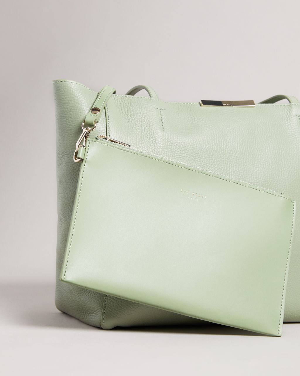 Medium Bow Detail Leather Shopper Bag