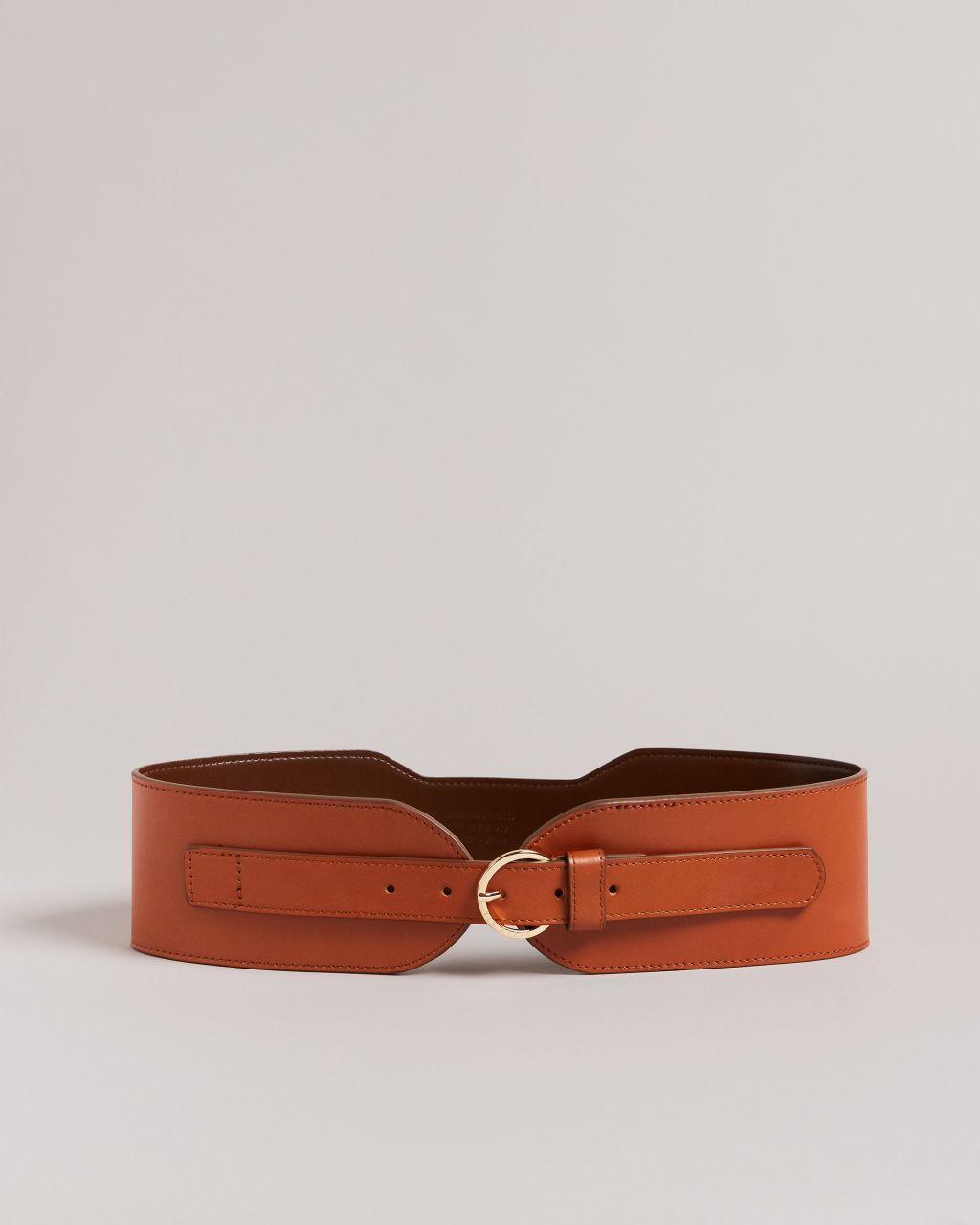 Ted Baker Women's Wide Waist Shaped Belt in Brown, Elzbeth, Leather