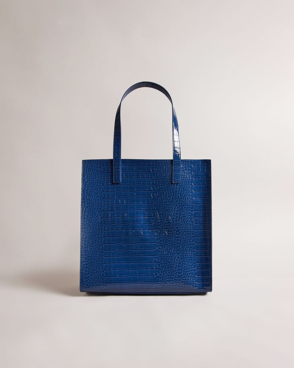 ted baker women's croc detail large icon bag in blue, croccon