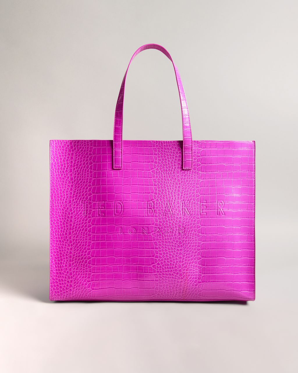 ted baker women's mock croc icon tote bag in pink, allicon