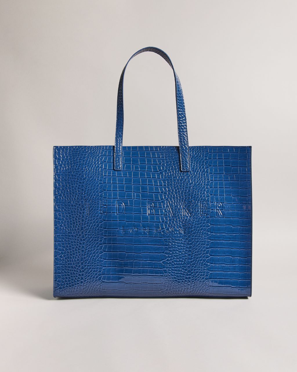 ted baker women's mock croc icon tote bag in blue, allicon