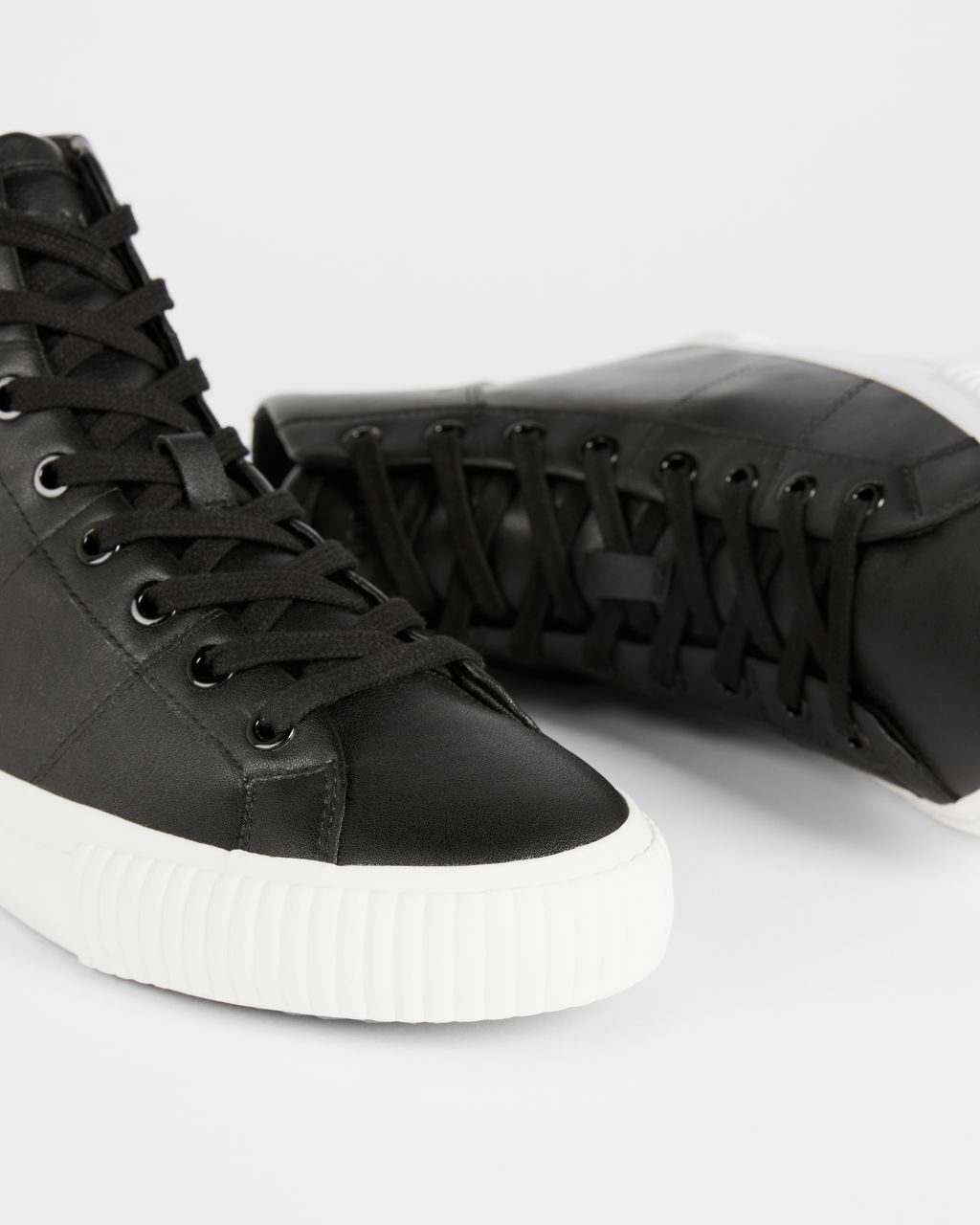 Leather Colour Drench High Top Vulc Trainer