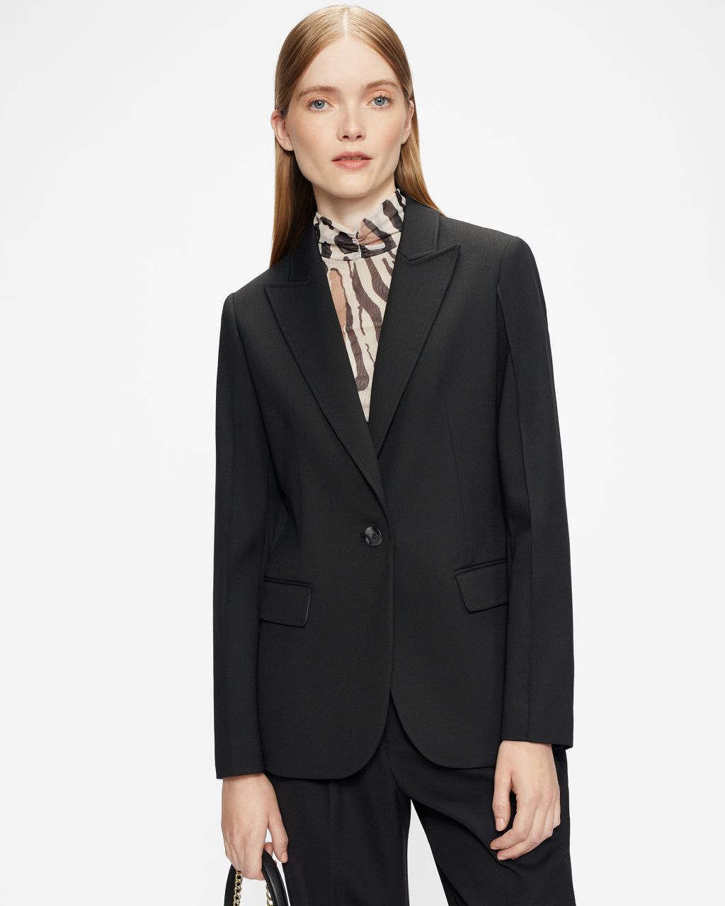 Ted Baker Women's Tailored Single Breasted Jacket in Black, Popiey